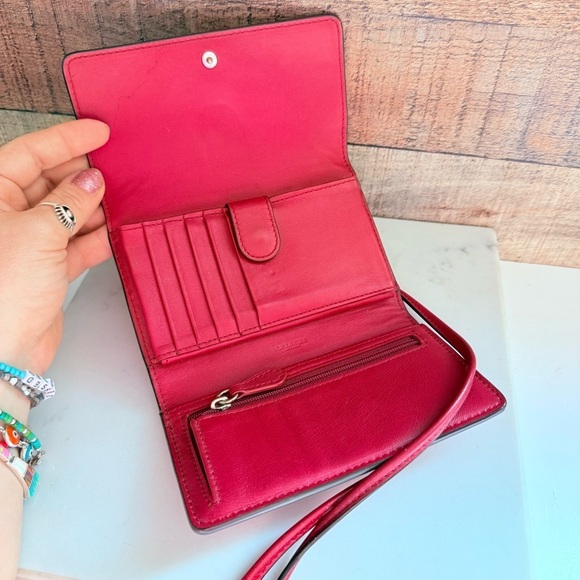 Coach Red Mini Slim Wallet Crossbody - Picture 10 of 14
